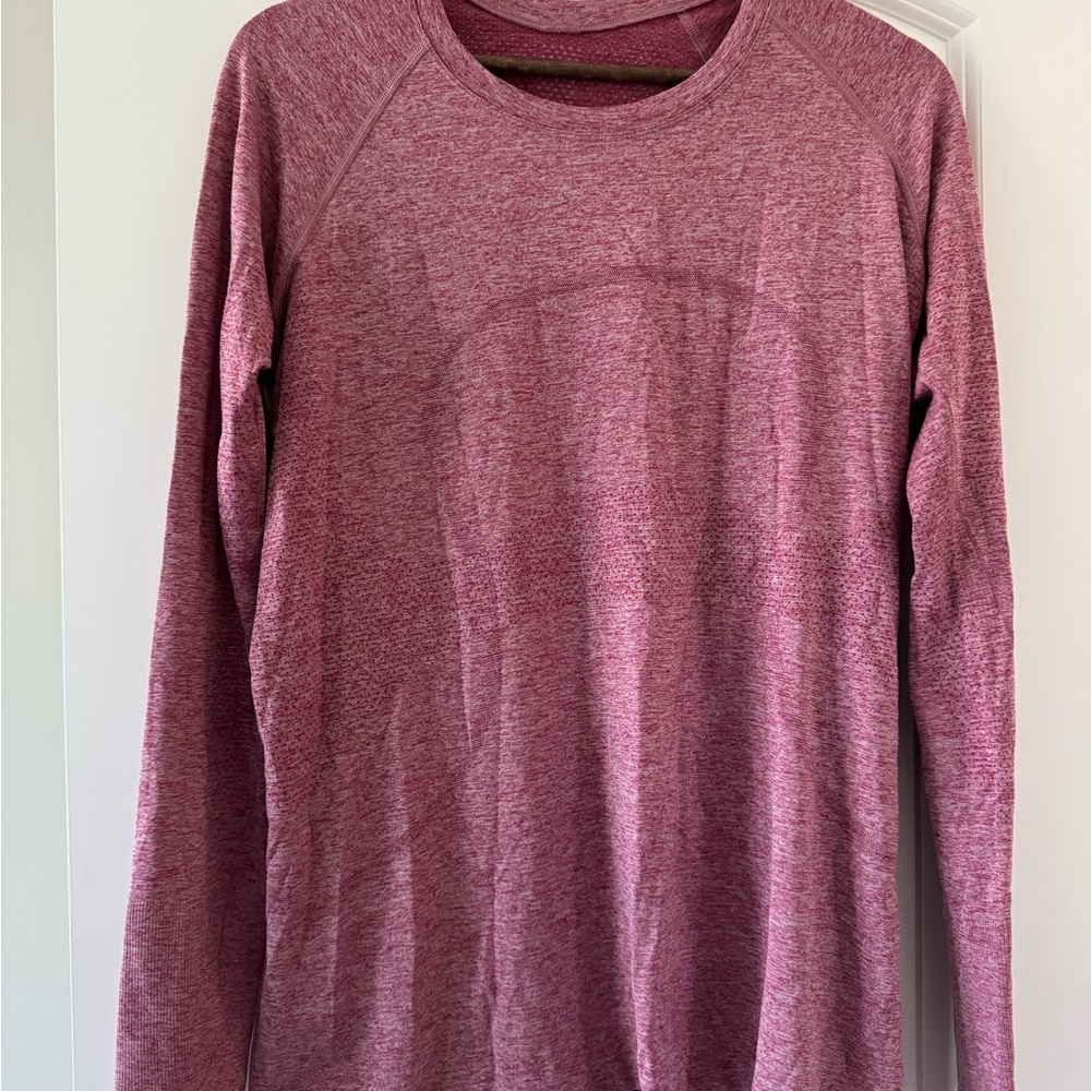 lululemon athletica Pink/Maroon Long Sleeve Top